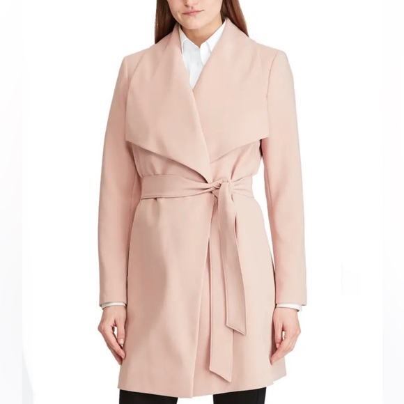 Lauren Ralph Lauren Blush Light Belted Jacket / Coat Size Large - Duplicate - Picture 1 of 16
